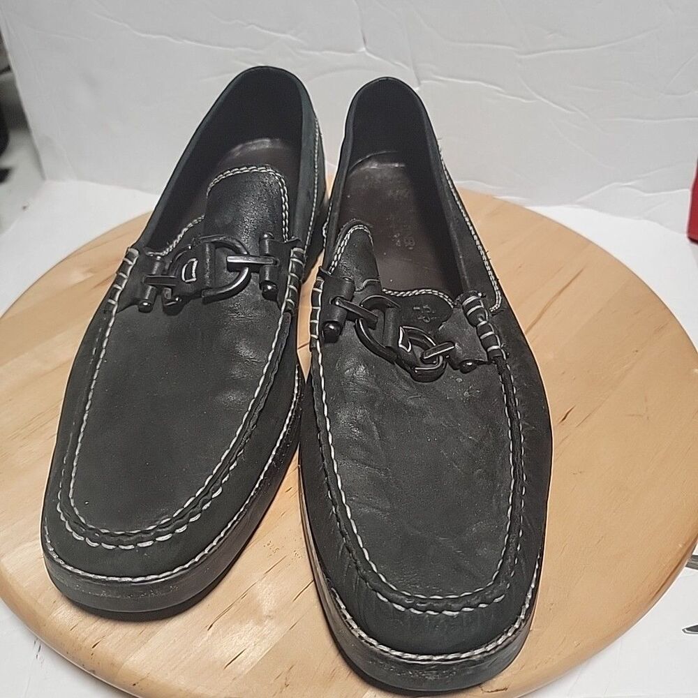 Donald J. Pliner Filo Slip-on Loafer Horsebit Women Size 11M Black Made In Italy - Picture 2 of 7